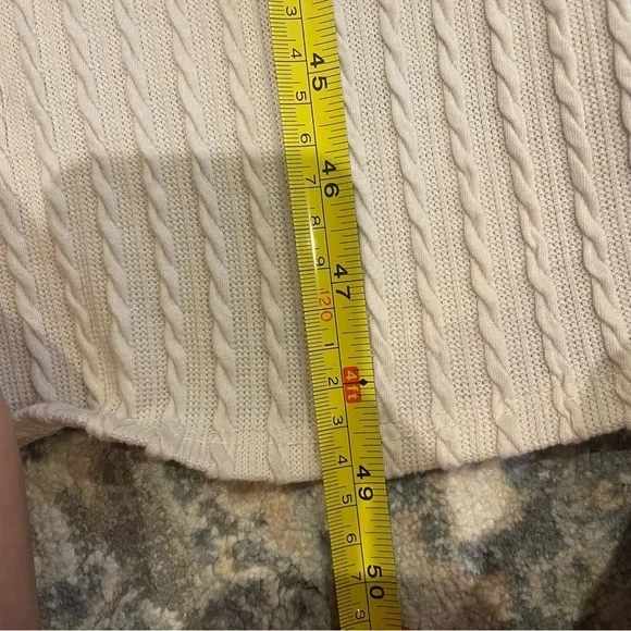 Elegant Cream Knit Women's Bodycon Dress - Picture 3 of 4